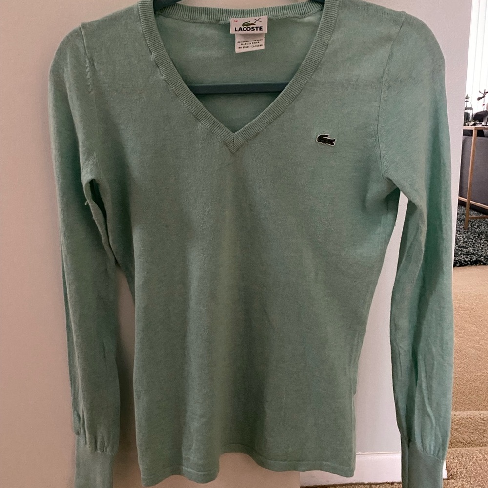 New Lacoste Mint/Teal Sweater Size 34